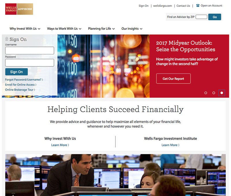 Wells Fargo Advisors website